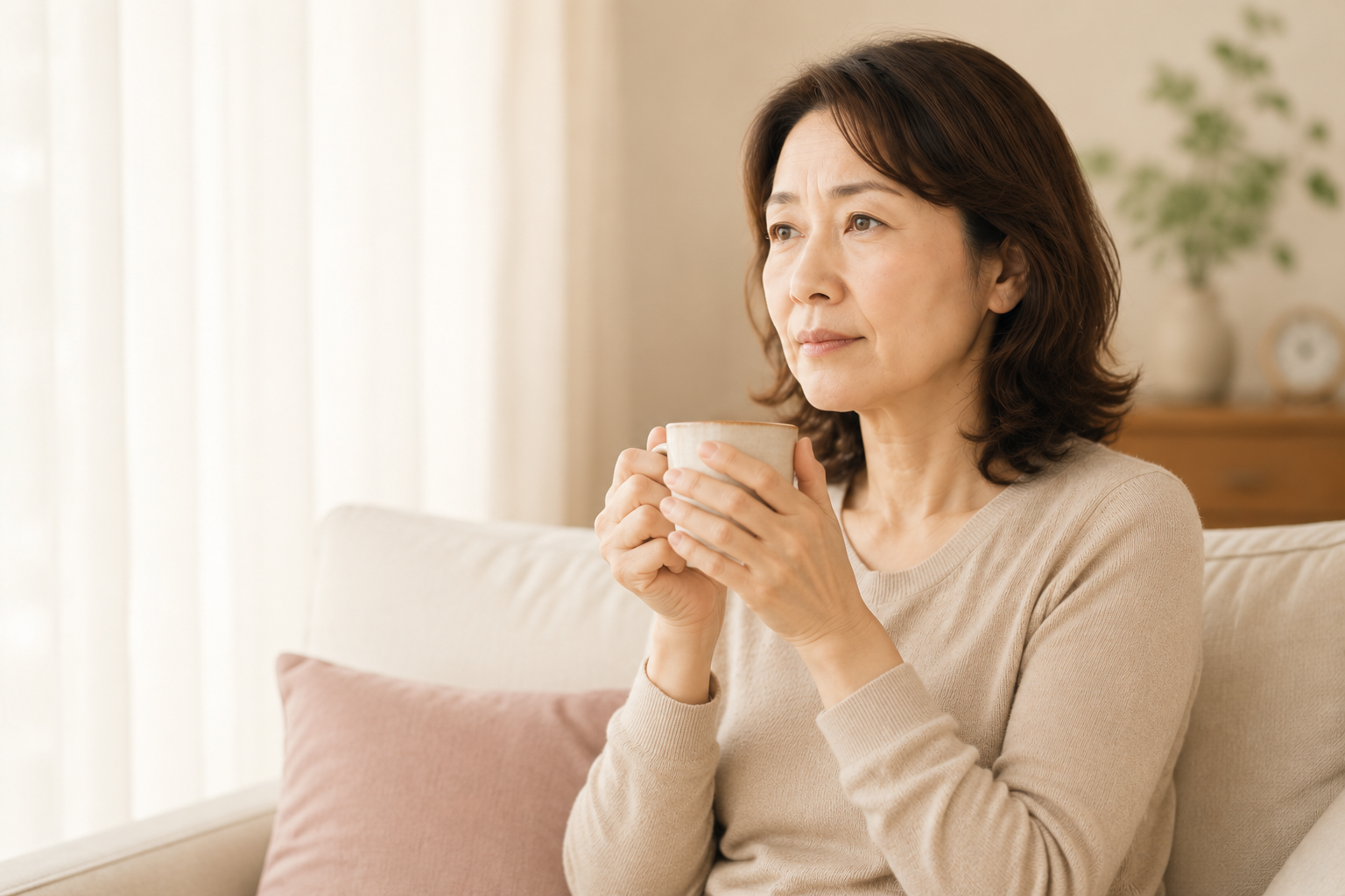 家事が終わっても身体の力が抜けにくい50代女性